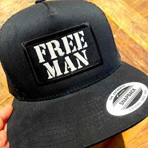 Free Man SnapBack black hat by Lions Not Sheep